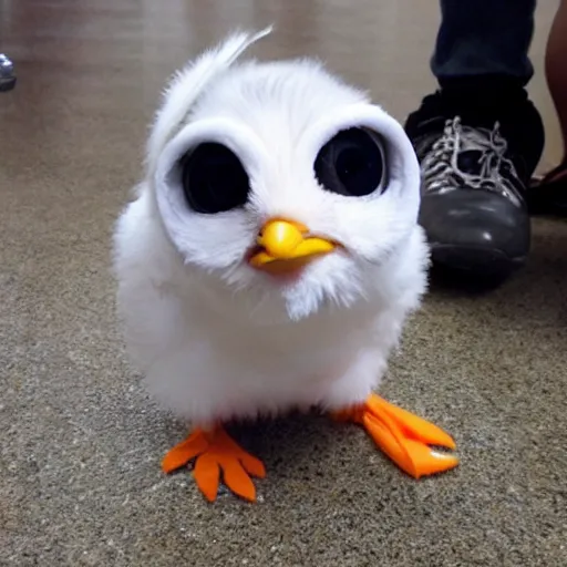 Image similar to cute baby chick dressed as an inmate