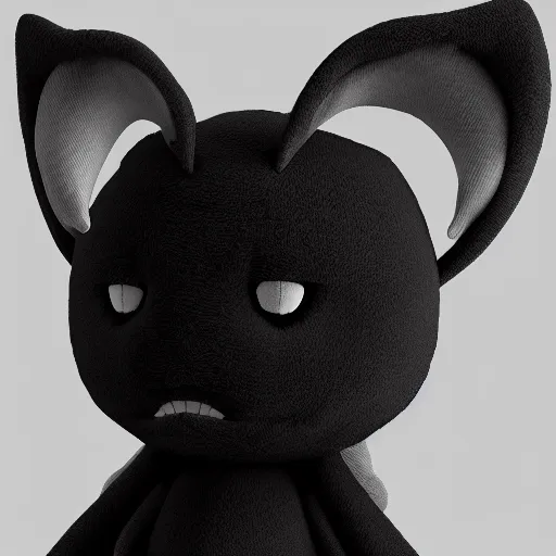 Image similar to cute fumo plush of the one who answers when you scream into the abyss, eldritch creature, vray, black and white