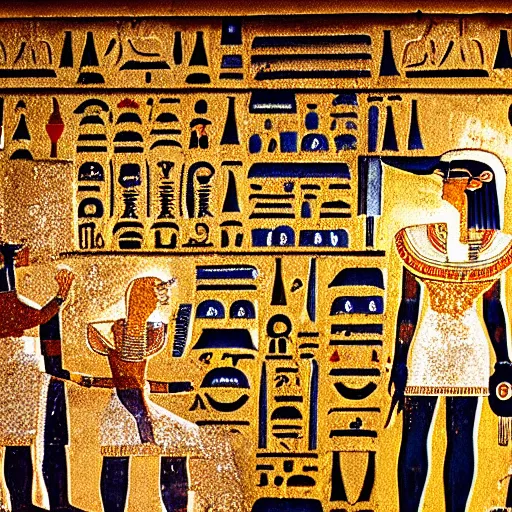 Image similar to emoji hieroglyphs found in a tomb in Egypt