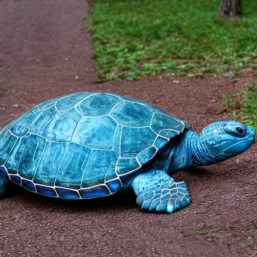 Image similar to a giant blue turtle