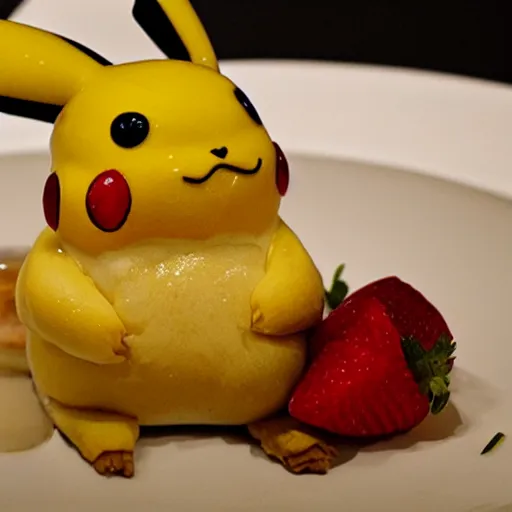 Prompt: pikachu pancake, Michelin star, award winning