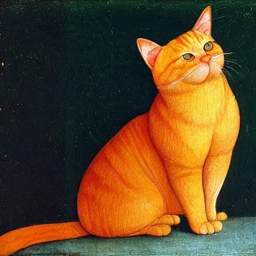 Image similar to fat orange tabby cat by leonardo davinci