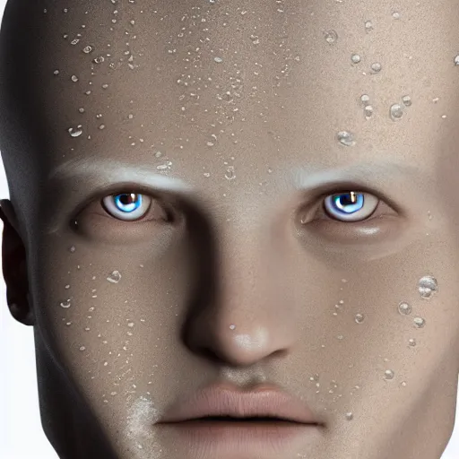 Prompt: a human head made of water, minimalist logo icon, white background, futuristic, glowing, hyper realistic, ray tracing, realistic water splashes, sharp focus, long shot, 8 k resolution