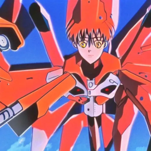 Prompt: neon genesis evangelion, great details, screenshot from the 1 9 9 5 anime, art by famous japanese animator