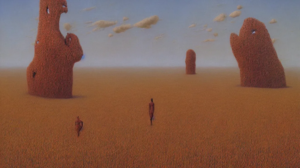 Prompt: scary landscape with a vital wheat gluten monster 4 k painted by zdzisław beksinski