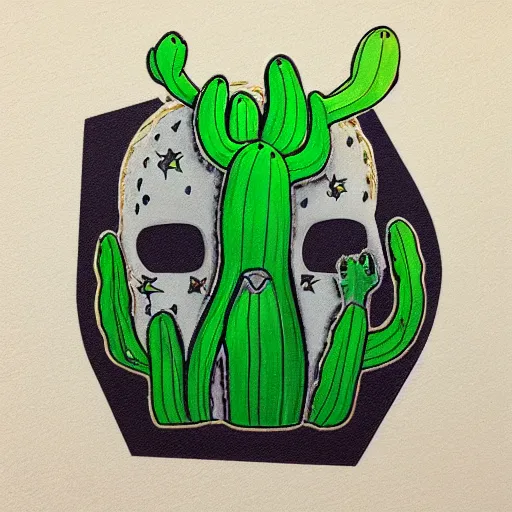 Image similar to astronaut skull cactus