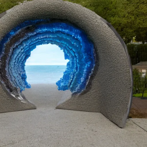 Image similar to space gate portail in a geode