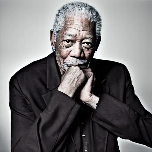 Prompt: “Photograph of Morgan Freeman by Annie Leibovitz, 4K, digital photography, portrait.”