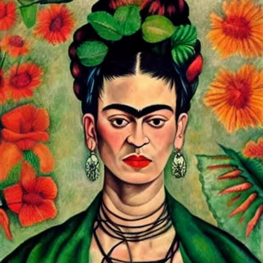 Prompt: art by Frida Kahlo