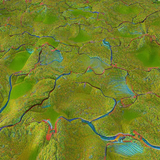 Image similar to miniature photography closeup, h0, 1:87, reaction diffusion, Meadow, topology, highly detailed, satellite image, game map, anno 1404, civilization, unreal engine, megascans texture