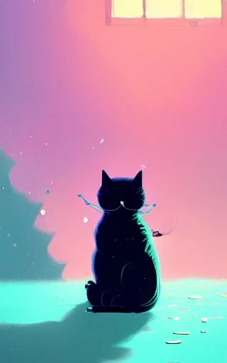 Image similar to cute cat, by victo ngai and andreas rocha and greg rutkowski, trending on artstation, unreal engine, 8 k hd wallpaperjpeg artifact, blur, artfact