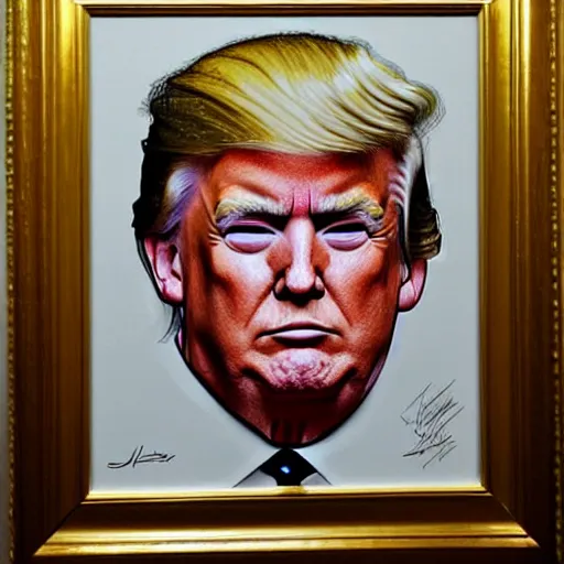 Prompt: donald trump portrait by sakimichan