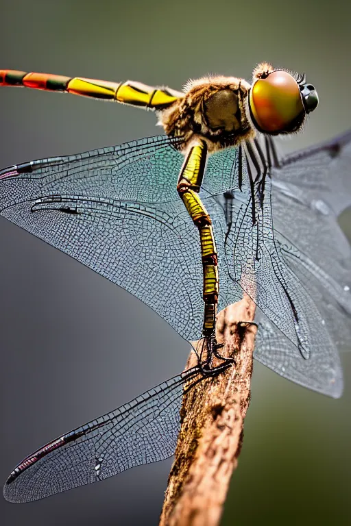 Image similar to a macro photograph of a dragonfly by adam gor, 8 k