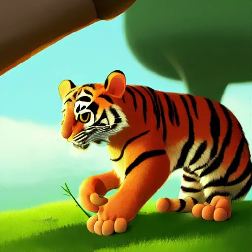 Prompt: goro fujita illustration a young cat tiger in the jungle by goro fujita, painting by goro fujita, sharp focus, highly detailed, artstation