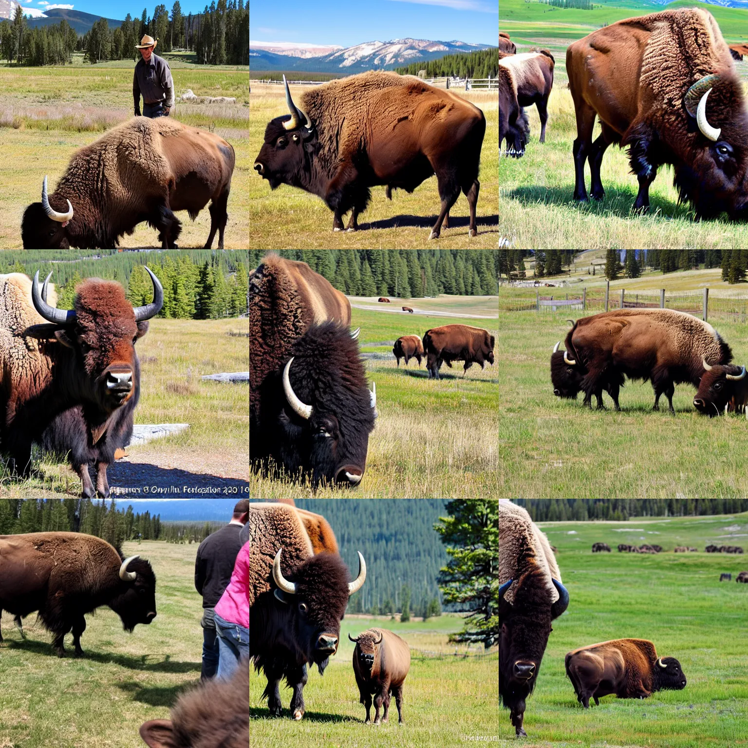 Prompt: petting zoo bison yellowstone