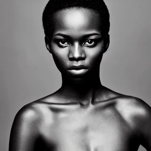 Image similar to Photo of an African model ,bold, self-confidence, cinematic,focus