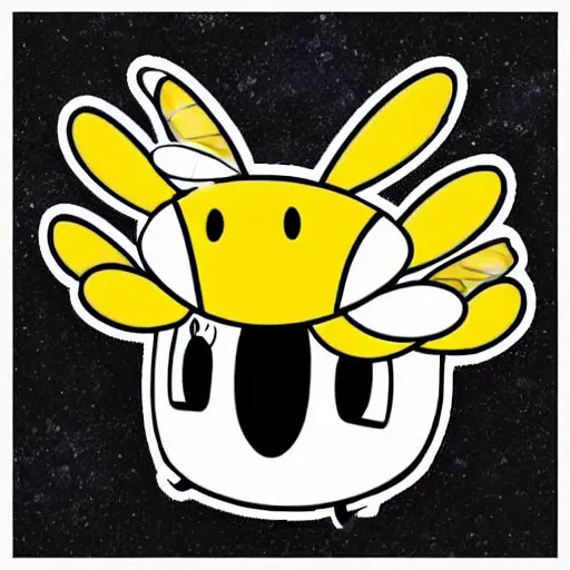 Prompt: a sticker of a cute robotic bee, dreamworks style