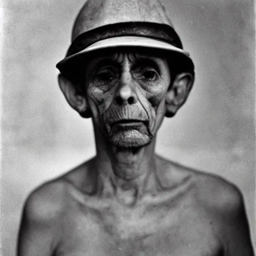 Image similar to portrait of mine worker by Diane Arbus
