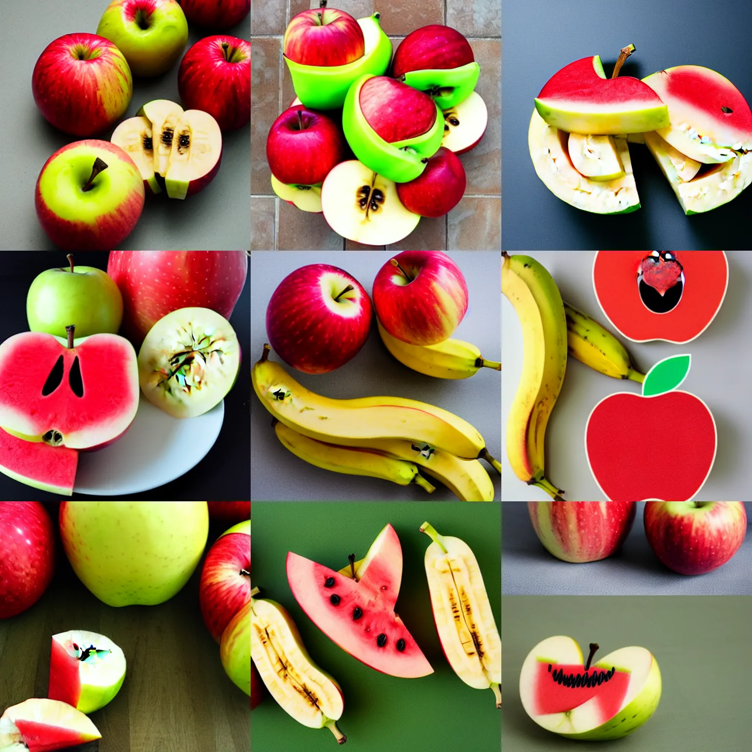 Prompt: apple and banana and watermelon combined