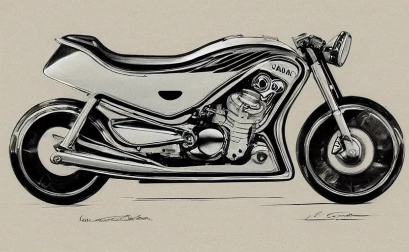 Image similar to 1 9 6 0 s yamaha sport motorcycle concept, sketch, art,