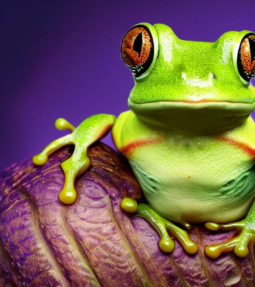 soulful long shot of a cute baby frog astronaut, by, Stable Diffusion