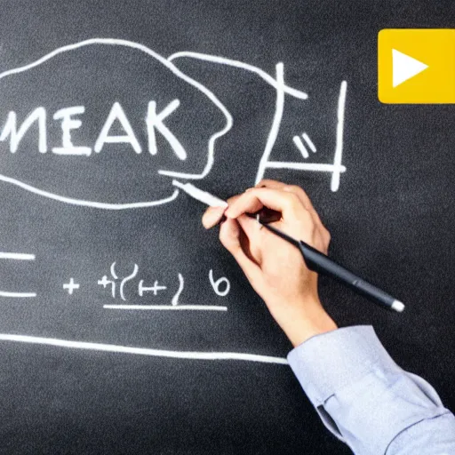 Image similar to brilliant mathematician writing on blackboard a formula for the perfect YouTube video