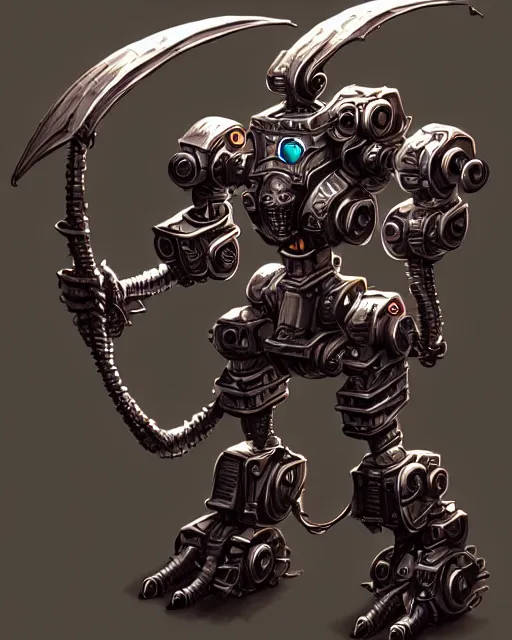 Image similar to mechanical ferret dungeons and dragons metalic robot creature, d & d digital character illustration, artstation trending robot ferret render, intricate, sharp focus, hyper detailed, digital painting, matte, d & d strange cute mech robot ferret character, masterpiece