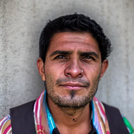 Prompt: real-life face portrait of a Colombian man in his 30s