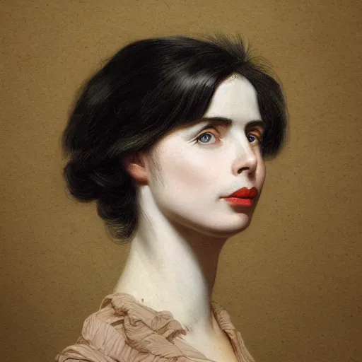 Prompt: classical portrait of a young isabella rossellini, high detail, dramatic light, digital art, art painted by caspar david friedrich, trending on artstation