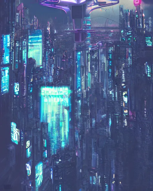 Prompt: cyberpunk drone above a city, scifi, futuristic, neon light, highly detailed, concept art, sharp focus, trending on artstation, intricate, atmosphere, raining, art by roman makarenko, dzung phung dinh