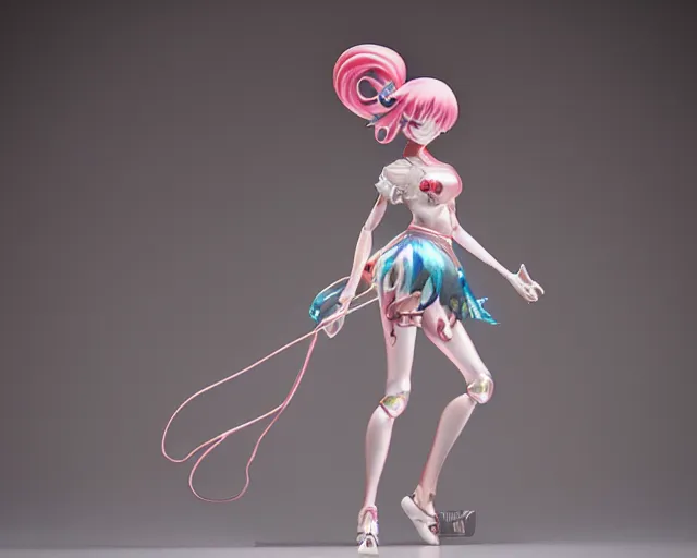 Image similar to James Jean isolated magical girl vinyl figure, figure photography, holographic undertones, glitter accents on figure, anime stylized, high detail, ethereal lighting - H 640