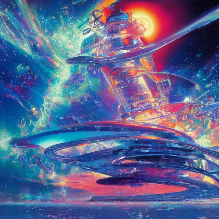 Prompt: kpop idol star, science fiction, extremely detailed, sharp focus, pastel colors, intricate, realistic, smooth, volumetric lighting, digital painting, by john berkey, by peter max, by alex grey, by moebius