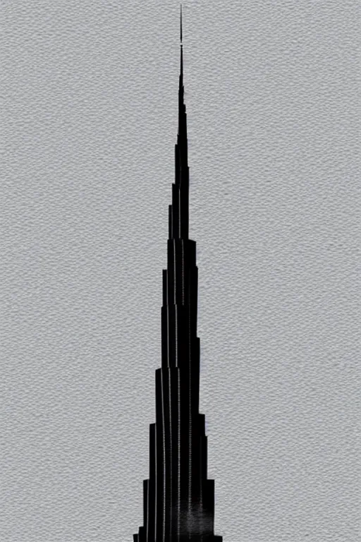 Image similar to minimalist watercolor art of burj khalifa, illustration, vector art