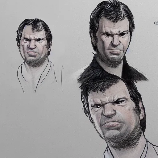 Image similar to Igor bogdanoff gta 5 intro portrait drawing