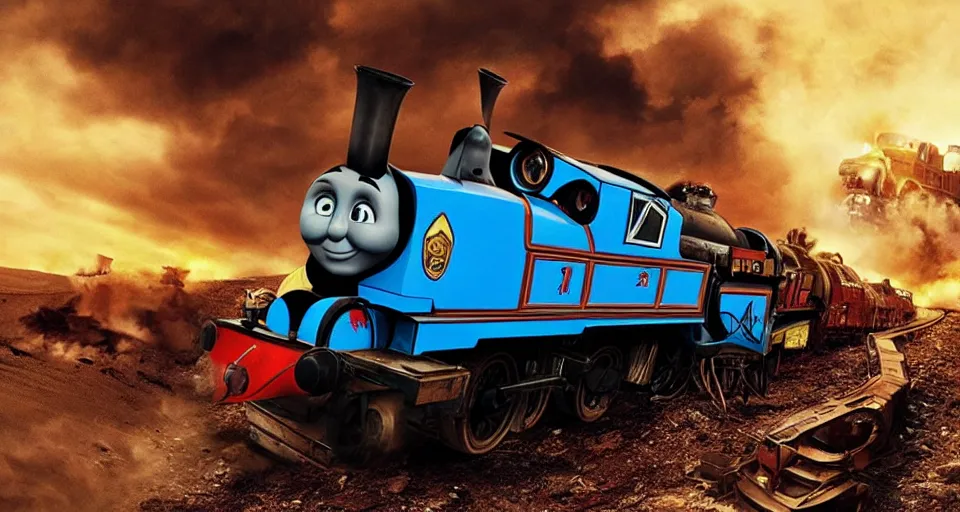 Image similar to Thomas the Tank Engine in MAD MAX: FURY ROAD