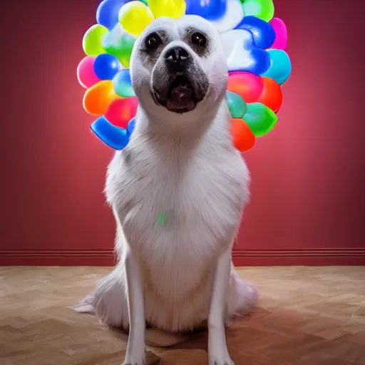 Image similar to balloon art dog, studio lighting, highly detailed, 4 k