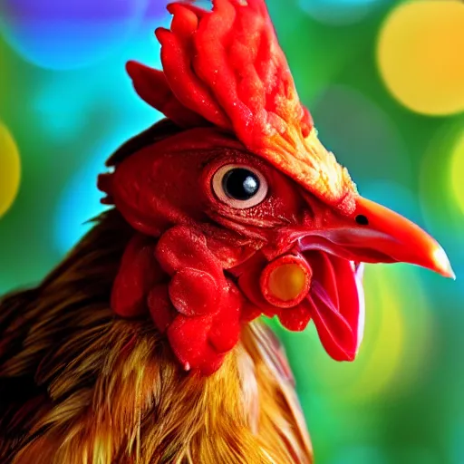 Image similar to bionic chicken photo bokeh