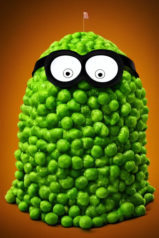 Image similar to 📷 peter griffin is peas, made of food, head portrait, dynamic lighting, 4 k