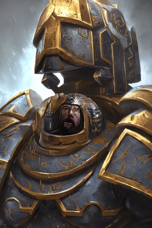 Image similar to armor portrait heros warhammer 4 0 k horus heresy fanart - the primarchs emperor by johannes helgeson animated with vfx concept artist & illustrator global illumination ray tracing hdr fanart arstation zbrush central hardmesh 8 k octane renderer comics stylized