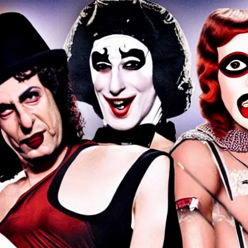 Image similar to turkish rocky horror picture show low budget movie