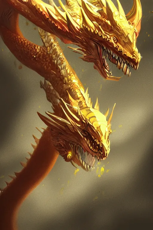 Prompt: a golden egg hatching dragons, digital art, artstation trending, digital painting