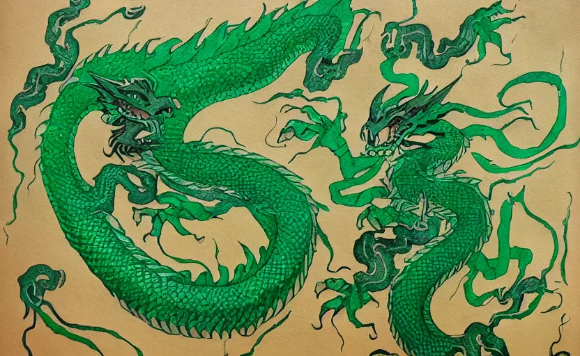 Prompt: green dragon, smiling, studio shot