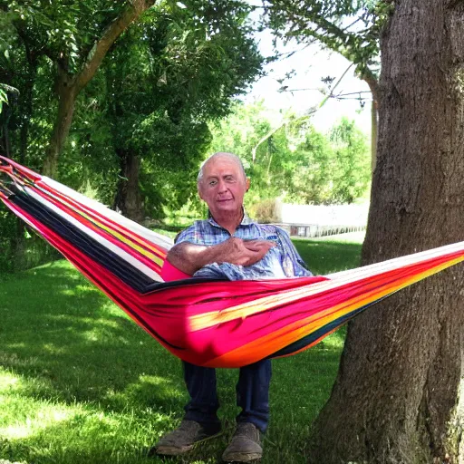 Image similar to my italian dad on a hammock