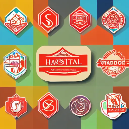 Image similar to hospital logo showing a stylised S, subject, sticker, highly detailed, colorful, illustration, smooth and clean vector curves, no jagged lines, vector art, logo