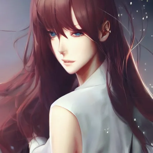 Image similar to kurisu makise, elegant, ultra highly detailed, digital painting, smooth, sharp focus, artstation, pixiv, art by Ina Wong, Bo Chen, artgerm, rossdraws, sakimichan