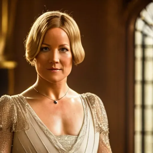 Prompt: Helene Fischer in downton Abbey, movie still, 8k, HD