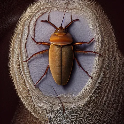 Prompt: portrait of a peculiar funny cockroach, concept art, intricate, detailed, award - winning, cinematic, octane render, 8 k, photorealistic, national geographic, by emil melmoth, by wayne barlowe - n 4