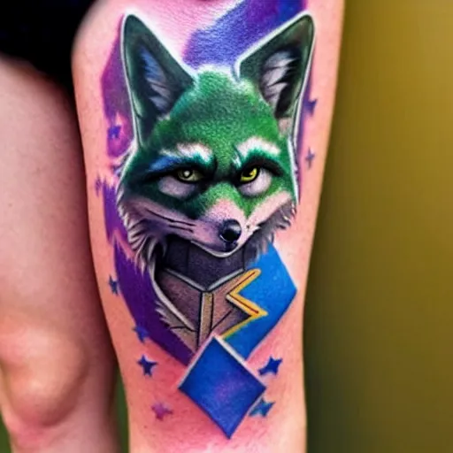 Image similar to an amazing tattoo of star fox