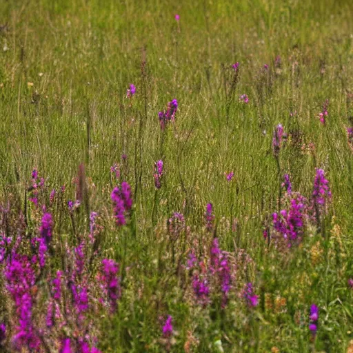 Prompt: black silhuette looking at you in distance in beautiful meadow of flowers, dslr 8k