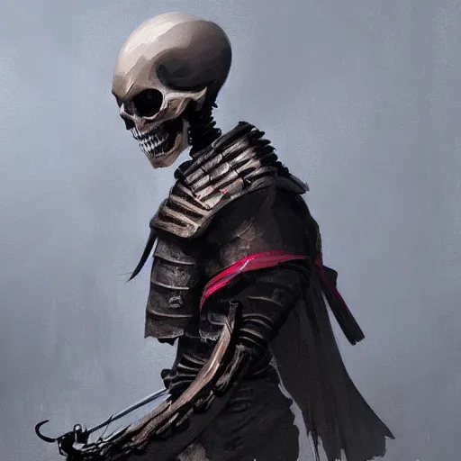 Prompt: Portrait of a Samurai Skeleton by greg rutkowski